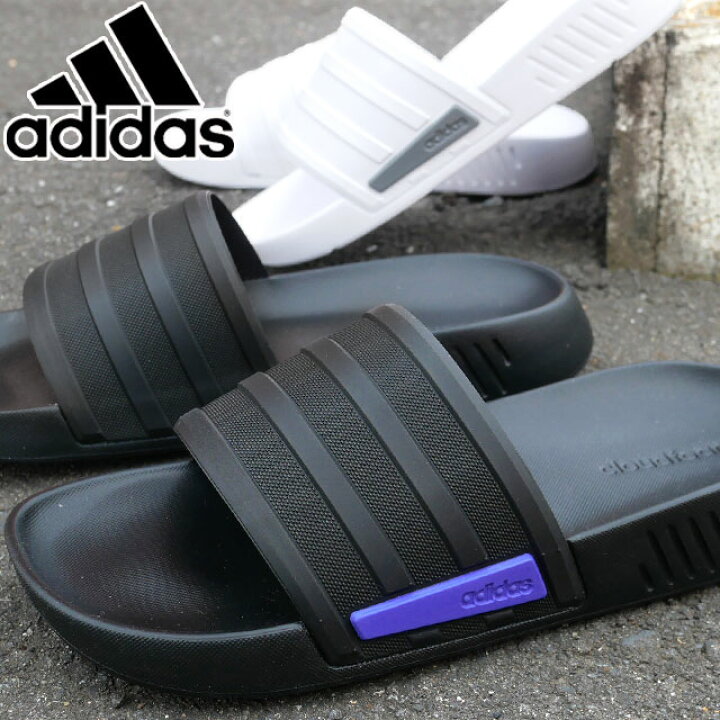 楽天市場 アディダス Adidas メンズ レディース サンダル レーサー Tr スライド シャワーサンダル シャワサン コンフォートサンダル リラックスサンダル 靴 G コアブラック 黒 H フットウェアホワイト 白 テレワーク 在宅勤務 あす楽 Evid 3
