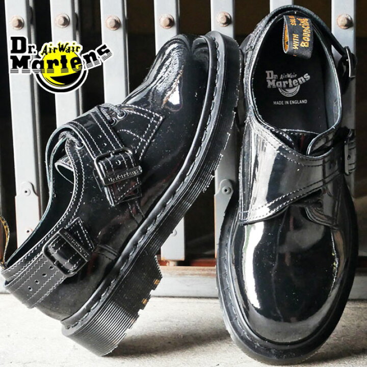 楽天市場 ドクターマーチン Dr Martens メンズ レディース カジュアルシューズ バーレー ダブルバックル 5ホールシューズ ローカット カジュアルシューズ ドレスシューズ モンクストラップ メイドインイングランド 靴 エナメル ブラック 黒 送料無料 あす