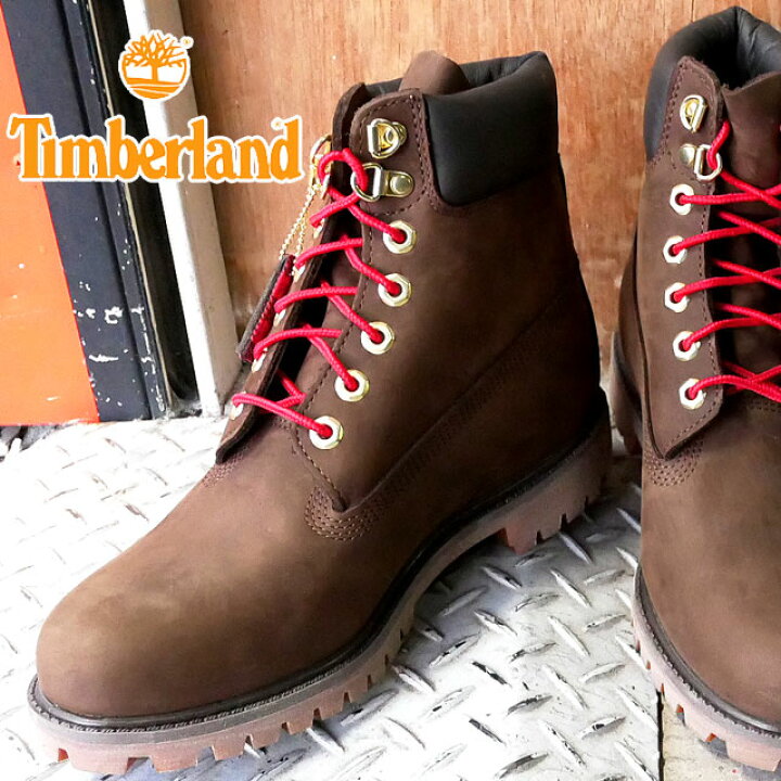 楽天市場 あす楽 ティンバーランド Timberland メンズ ブーツ 6インチ プレミアム ウォータープルーフブーツ 防水 ショートブーツ アンクルブーツ カジュアルシューズ 靴 Tb0a2gj8 ダークブラウンヌバック W レッド 送料無料 Evid 6 シューマートワールド