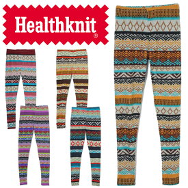 ＼ポイント7倍／ヘルスニット Health Knit メンズ レディース レギンス 幾何学模様 インナー 防寒 冷え対策 ボトムス レッグウェア スパッツ ツートーン 3005 マスタード ブラウン ブルー パープル ピンク アパレル 服 総柄 evid |2 メール便送料無料