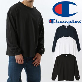 チャンピオン Champion ロングTシャツ メンズ レディース C5-U409 T1011 ティーテンイレブン 長袖 アパレル 服 ロンT オーバーサイズ トップス 綿100% ロングスリーブ カジュアル 無地 丸首 MADE IN USA 白 黒 紺 evid2 メール便送料無料