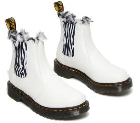 【返品交換送料無料】ドクターマーチン Dr.Martens チェルシーブーツ レディース サイドゴアブーツ 2976 レオノーレ ブラック 27789001 ホワイト 27794100 ゼブラ柄 ファー アンクルブーツ ショートブーツ カジュアルシューズ あす楽 evid