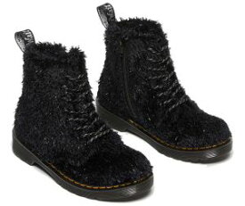 ドクターマーチン Dr.Martens キッズ ジュニア ショートブーツ 1460 パスカル J 8ホール ブーツ 27670001 ブラック 靴 ファー レースアップ 編み上げ キラキラ カジュアルシューズ 送料無料 あす楽 evid