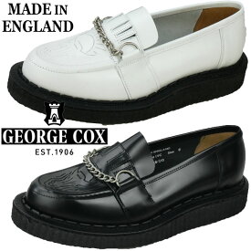 ＼ポイント7倍／ジョージコックス GEORGE COX ラバーソール メンズ バクストン 厚底 ローファー カジュアルシューズ レザーシューズ BUXTON IVC 031 ホワイト 白 040 ブラック 黒 本革 靴 メイドインイングランド イギリス製 送料無料 あす楽 evid