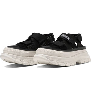 コンバース 厚底 サンダル レディース オールスター(R) トレックウェーブサンダル OX メンズ ベルクロ カジュアルシューズ チャンキーソール マジックテープ 前ふさがり 31310820 ブラック