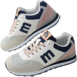 \最大6%クーポン有/モズ スニーカー レディース カジュアルシューズ ローカット 軽量 MZ-1335AR グレー グレー/ネイビー 靴 送料無料 最強翌日配送