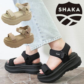 ＼ポイント7倍／シャカ 厚底 サンダル レディース ネオ バンジー S チャンキー GES スポーツサンダル チャンキーソール スポサン プラットフォームサンダル カジュアルシューズ SK-323 リネン ブラック 黒 トープ 靴 送料無料 最強翌日配送 evid |6