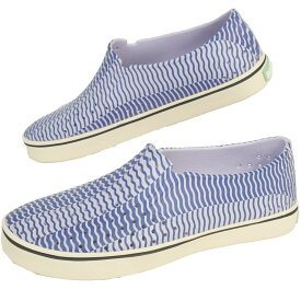 ＼ポイント8倍／ネイティブ スリッポン メンズ マイルス ブルーム ワンダーフォーム プリント ラバーシューズ ローカット アウトドア カジュアルシューズ F0000221 5034 フューチャーパープル/ボーンホワイト/インクウィグルストライプ 靴 送料無料 evid 最強翌日配送