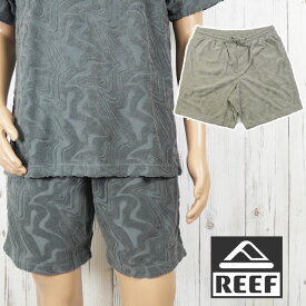 リーフ ショートパンツ メンズ RFWKM2503 ハーフパンツ ジオメトリックパイルショーツ 半ズボン ショーパン サーフィン ボトムス アパレル 短パン 膝上丈 ベージュ グレー 服 メール便送料無料 最強翌日配送 evid