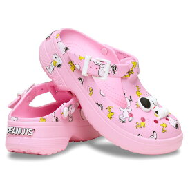 クロックス 厚底 クロッグサンダル レディース スヌーピー ピーナッツ メリー ジェーン クロッグ ウッドストック サボサンダル カジュアルシューズ チャンキーソール 211130 90H マルチカラー 靴 送料無料 最強翌日配送 evid