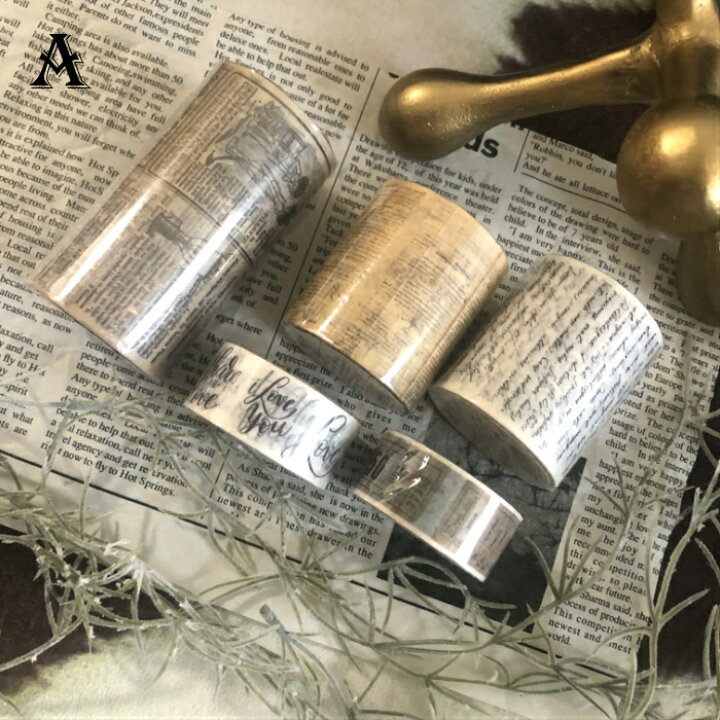 楽天市場】海外製 マスキングテープ ☆ 8m 英字 (m4) 新聞 チケット  