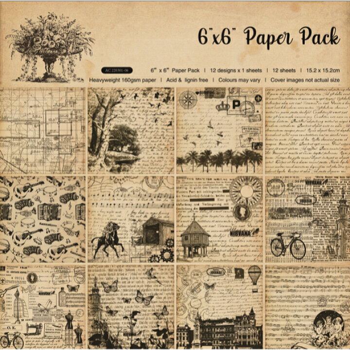 楽天市場】THEBASICS レトロ 背景紙セット(k978)12枚入 レトロ 
