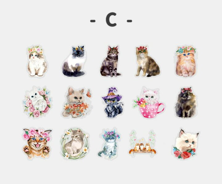 楽天市場】catspeakmeow シール (s272)30枚入 ステッカー 猫 ネコ ねこ 