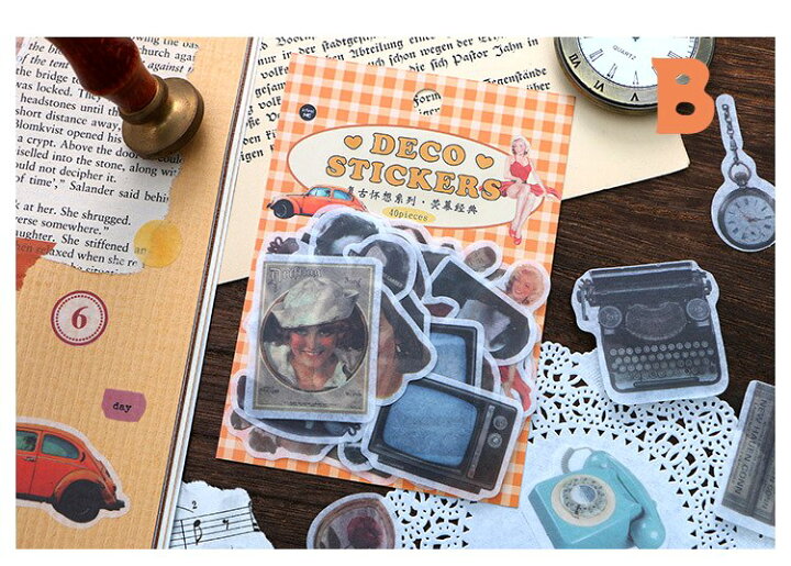 楽天市場 レトロ柄ステッカー マスキングテープ素材 フレークシール 40枚入り S12 海外ステッカー ヴィンテージ 瓶 お菓子 パッケージ 人物 モノクロ コラージュ デコ おしゃれ 珍しい ジャンクジャーナル お裾分けファイル 手帳デコ Bujo アメリカン Pales Chop