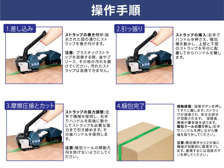 楽天市場】Kurflo 手持ち式半自動梱包機 業務用 電動式ストラッピング 