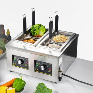 【PSE認証済】電気式ゆで麺器 単槽式2穴/二槽式4穴 業務用 麺茹で器 ステンレス製 9L*2 大容量 保温機能あり ラーメン釜 ゆで麺機 卓上タイプ 30℃~110℃調節可能 1700W