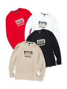 �y10000�~��30%OFF�z�����O�X���[�u T�V���c[SY32×Honda �hDESERT�h COLLECTION]��HONDA×SY BOX LOGO L/S TEE��SY32 by SWEET YEARS �G�X���C�T�[�e�B�g�D�o�C�X�E�B�[�g�C���[�Y [A120-012]