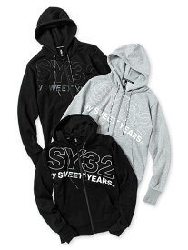 【17600円→50%OFF】パーカー フーディー ジップフーディー フィンガーホール ルーズシルエット S/M/L/XL/XXL LL/3L ◆SLASH BIG LOGO ZIP HOODIE◆ SY32 by SWEET YEARS エスワイサーティトゥバイスウィートイヤーズ [13007]