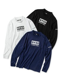 Tシャツ 長袖 長袖Tシャツ ロングスリーブ 伸縮性 鹿の子素材 モックネック S/M/L/XL/XXL LL/3L ◆MOCK NECK CRIMPING L/S TEE◆ SY32 by SWEET YEARS エスワイサーティトゥバイスウィートイヤーズ [13041]