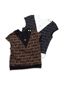WK[hVlbNxXg[WOMEN'S]SYG JQ LOGO BORDER V-NECK VESTbWOMEN'SSY32 by SWEET YEARS GOLF[SYG-25S06W]