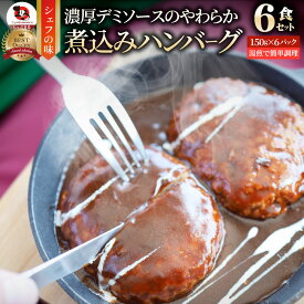 ハンバーグ 煮込みハンバーグ メガ盛り 6食セット (150g×6パック) 冷凍 惣菜 ディナー 洋食 プレーン ハンバーグ あす楽 業務用 温めるだけ レンチン 冷食 送料無料