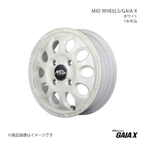 �y12�C���` 4H 100 3.50B +45�z�A���~�z�C�[��1�{ MID WHEELS/�K�C�AX MID WHEELS/GAIA X WHI D97623543345040N×1