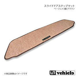 UI vehicle スライドドアステップマット 片側スライドドア ベージュ×(縁)ブラウン ハイエース 200系 パワースライドドア有/片側スライドドア車(助手席側)