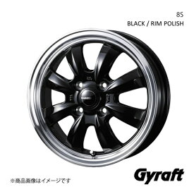 【14インチ 4H100 4.5J +45】 アルミホイール1本 eKクロスEV B5AW Gyraft/8S BLACK/RIM POLISH 0040951