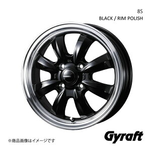 y15C` 4H100 5.5J +42z A~zC[1{ Bbc 130n ^CTCY(185/60-15) Gyraft/8S BLACK/RIM POLISH 0041424
