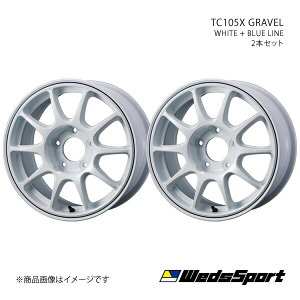 y15C` 5H100 6.5J +35zA~zC[2{Zbg VG^ 170n WedsSport/TC105X GRAVEL WHITE+BLUE LINE 0073944×2