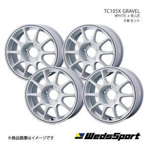 y15C` 5H100 6.5J +35zA~zC[4{Zbg VG^ 170n WedsSport/TC105X GRAVEL WHITE+BLUE LINE 0073944×4