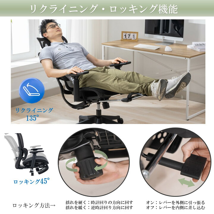 楽天市場】【10％OFFクーポン有】オフィスチェア メッシュ デスク 