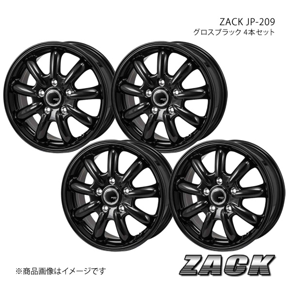 ZACK JP ヴァンガード 系 ～ アルミホイール4本セット ×7.0J .3  グロスブラック   車高調　カー用品専門店　車楽院