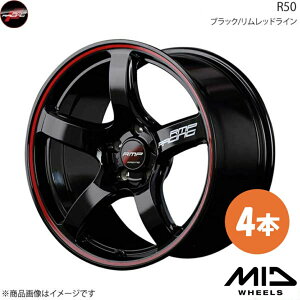 RMP RACING/R50 [hX^[ NDn A~zC[ 4{Zbg y16×6.0J 4-100 INSET43 ubN/bhCz