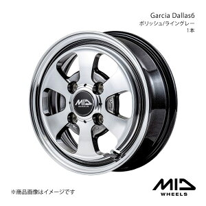 MID WHEELS/Garcia Dallas6 タント LA600S/LA610S アルミホイール1本【15×4.5J 4-100 INSET45 ポリッシュ/ライングレー】