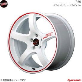 RMP RACING/R50 ロードスター ND系 アルミホイール 4本セット 【16×6.0J 4-100 INSET43 ホワイト/リムレッドライン】