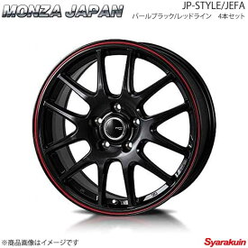 MONZA JAPAN JP-STYLE/JEFA ホイール4本 ワゴンR MH21S/MH22S【14×4.5J 4-100 INSET45 パールブラック/レッドライン】