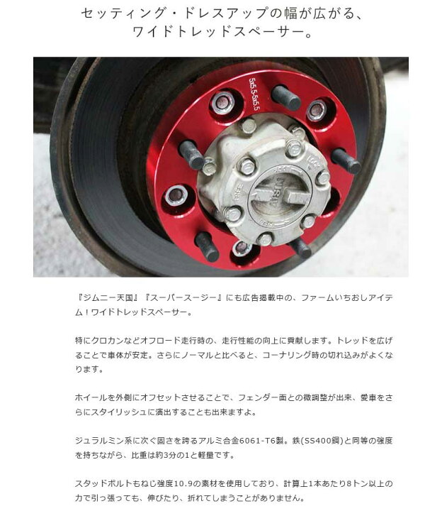 楽天市場】MotorFarm モーターファーム ワイドトレッドスペーサー 30mm 