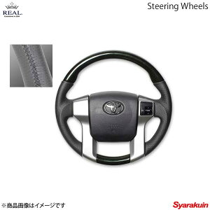REAL レアル ステアリング TOYOTA/トヨタ ランドクルーザープラド 150系 前〜中期 オリジナルシリーズ ガングリップ ブラックウッド ブラック ユーロステッチ