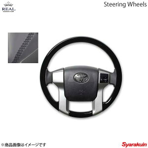REAL レアル ステアリング TOYOTA/トヨタ ランドクルーザープラド 150系 前〜中期 オリジナルシリーズ オールウッド ピアノブラック ブラック ユーロステッチ