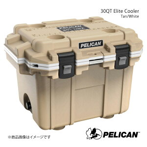PELICAN �y���J�� �N�[���[�{�b�N�X �^��:�z���C�g 9.8kg 30QT Elite Cooler Tan:White 825494076368