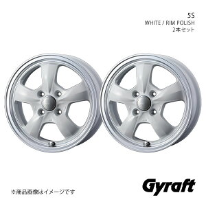 Gyraft/5S MAZDA2 DJn zC[ 2{Zbg 0041427×2y15×5.5J 4-100 INSET42 WHITE/RIM POLISHz
