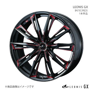 LEONIS GX UX 10n/UX300hE250hEUX200 A~zC[ 1{Pi 0039357y17×7.0J 5-114.3 INSET42 BK/SC(RED)z