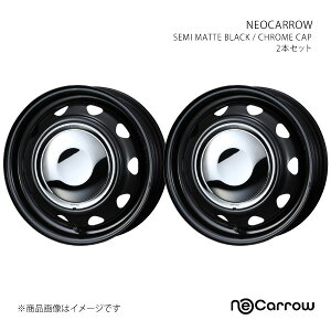 NEOCARROW lIL zC[ 2{Zbg 0014040×2 y12×3.5J 12-100/110/114.3 INSET34 SEMI MATTE BLACK/CHROME CAPz