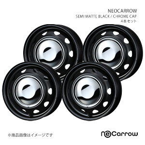 NEOCARROW �l�I�L���� �z�C�[�� 4�{�Z�b�g 0014040×4 �y12×3.5J 12-100/110/114.3 INSET34 SEMI MATTE BLACK/CHROME CAP�z