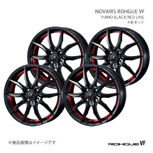 NOVARIS ROHGUE VF �m���@���X�E���[�O �u�C�G�t �z�C�[�� 4�{�Z�b�g 0040064×4 �y17×6.5J 4-100 INSET42 PIANO BLACK/RED LINE�z