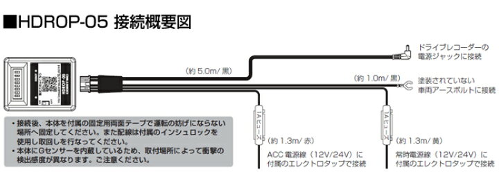 楽天市場】HDROP-05 駐車監視・直接配線ユニット(6m) COMTEC 