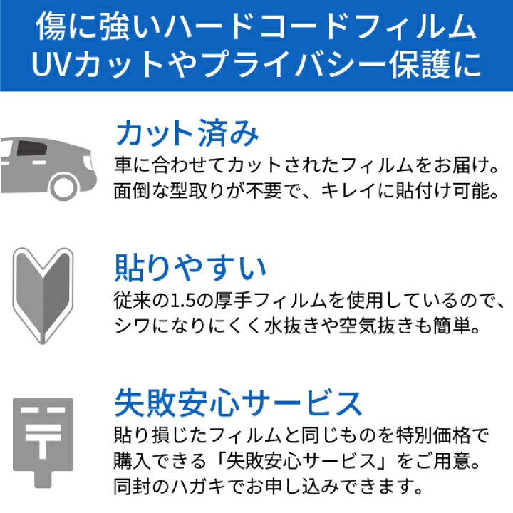 楽天市場 ハイエース専用 カット済みカーフィルム ハードコート 紫外線uvカット シャチホコストア