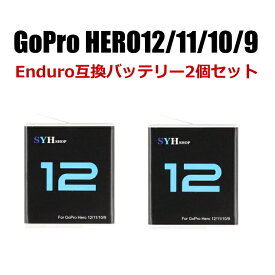 【全国送料無料】GoPro HERO12 HERO11 black HERO10 black HERO9 black 専用 Enduro互換バッテリー2個セット（保護ケース入り）GoPro 12 バッテリー GoPro11 ゴープロ アクセサリー S-18