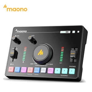 \期間限定特価/MAONO オーディオミキサー オーディオインターフェース XLR接続ポッドキャストステレオミキサー ノイズキャンセリング Bluetooth 内蔵バッテリー ライブストリーミング 録音
